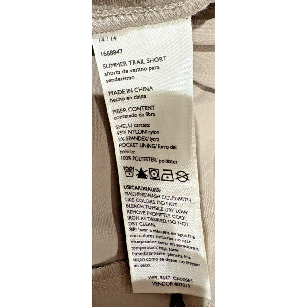 Eddie Bauer Shorts Women’s Size 14 Summer Trail Khaki Nylon Blend 5 Pocket NWT - Picture 11 of 11
